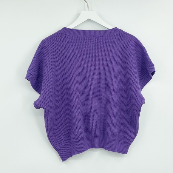 American Vintage Y2K Cropped Purple Sweater SZ M - Picture 5 of 5